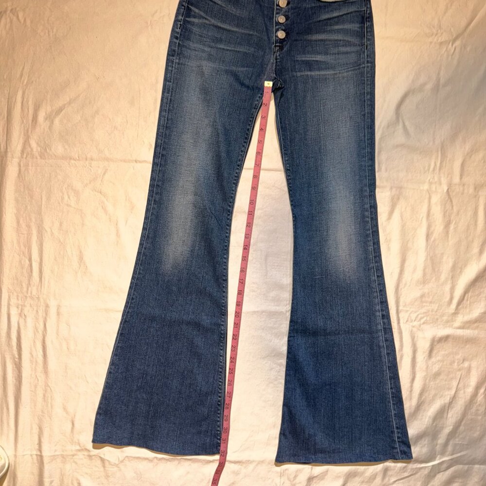 Hudson Jodi High Rise Flare Jeans – Size 28 Long – Button Front – 32” Inseam - Picture 8 of 12
